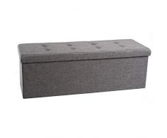 Zedelmaier Sitzhocker mit Stauraum Sitzbank Faltbar Truhen, Deckel Abnehmbar, 114x38x38 cm (Grau - Leinen)