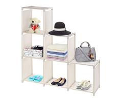 UMI. Essentials. Regalsystem Stufenregal mit 6 Fächern, Würfelregal Cube Organizer für Kleidung, Ordnungssystem-Beige