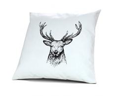 Kissen mit Design Hirsch Deer – Dekokissen Deko Kopfkissen Home Decor Sofa