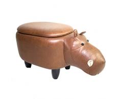 Kind Osmanen Fussbank Multifunktionaler Stauraumhocker Moderner Design Hocker Cartoon-Form 66×33×36CM,Brown