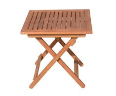VARILANDO quadratischer Beistelltisch aus geöltem Eukalyptus Kaffeetisch Gartentisch Holztisch
