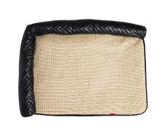 Big Shark -Hundebett - Faux Fur L Shaped Chaise Lounge Wohnzimmer Eckcouch Haustier-Bett-Haustier Matte Eisauflage Nest Matte Kühl (Color : Black)