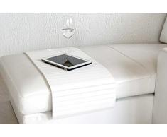 moebelhome Sofatablett Holz XL 100cm ~ Ablage Tablett Weiss für Hocker oder Longchair Couch Tablett Hockerablage NEU