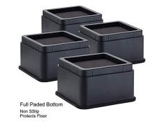 Sommers Laden Möbelerhöher Betterhöhung Möbelerhöhung Tischerhöher Elefantenfuß Bed Riser für Sofa Tisch Stuhl, Möbel-Riser, Schwarz, 4er-Pack
