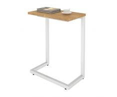 Sunon Beistelltisch Laptoptisch Sofatisch Kaffeetisch für Wohnzimmer und Schlafzimmer Holz mit Metallrahmen, stabil, 44x25x67.5cm (Virginia Walnuss)