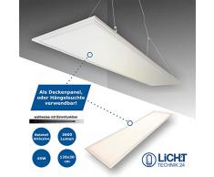 LED Panel 120x30cm, weiß, 45W LED Büroleuchte, Pendelleuchte, flache LED Deckenleuchte, Wohnzimmer-Lampe (neutralweiß, nicht dimmbar)