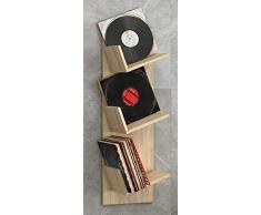 VCM Regal Schallplatten Möbel LP Aufbwahrung Archivierung Wandregal Hängeregal Holz Sonoma-eiche 106x 33 x 26 cm Sulda