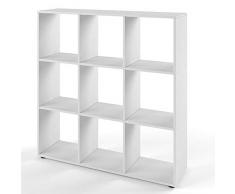 Vicco Bücherregal Nove 9 Fächer Raumteiler Standregal Aktenregal Aufbewahrung Regal (Weiß)