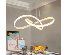 LED Minimalismus Kronleuchter Modern Weiß Eisen Aluminium Pendelleuchte Kreativ Wohnzimmer Esszimmer Schlafzimmer Studie Anhänger Hängeleuchte Eleganter Dimmbar Dekorativer Hängelampe Ø70cm*H18cm