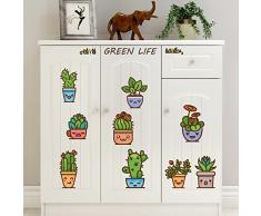 Wandaufkleber ZOZOSO Ausdruck Topf Cartoon Wandaufkleber Schlafzimmer Treppenschrank Kühlschrank Hintergrund Dekoration Abnehmbare selbstklebende Papier