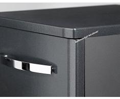 Pelipal - Velo - Highboard, 30 cm, 1-türig, 2 Schubkästen, 1 Einlegeboden - Badmöbel in Anthrazit Hochglanz/Anthrazit Dekor