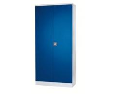 QUIPO Universalschrank - HxBxT 1950 x 915 x 421 mm lichtgrau / enzianblau - Büroschrank Flügeltür Flügeltüre Flügeltüren Flügeltürschrank Mehrzweckschrank Schrank Stahlschrank Universalschrank