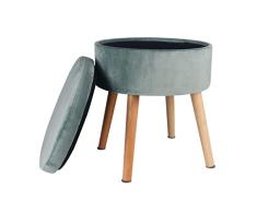 JYJD Hocker für Zuhause und Garten, zusammenklappbar, Stauraum, Hocker, Sitzbank, 38 x 43 cm, Küchenhocker (Farbe: Grün)