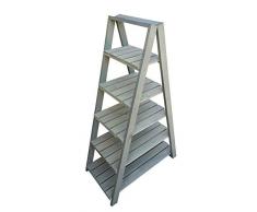 RM Design Regal Holz Leiterregal Klappregal für Ihre Pflanzen und Dekoration 5 Ebenen 115 cm Hoch