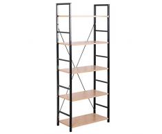 WOLTU Standregal Metallregal Bücherregal Lagerregal Leiterregal Badregal Küchenregal Eckregal Treppenregal Stufenregal Hochregal 5 Ablage RGB9308hei