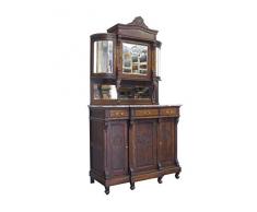 Antiker Buffet Schrank mit Rundbogen um 1900 aus Eiche | Küchenschrank Küchenbuffet | 3-türig 3 Schubladen | B: 120 cm (9746)