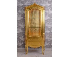 Barock Vitrine Gold Schrank Barockstil Vitrinenschrank Schubladen Palazzo Exklusiv