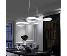 ZMH LED Pendelleuchte esstisch Weiß Hängelampe wohnzimmer 47W Dimmbar mit Fernbedienung Esstischlampe für Esszimmer Pendellampe Kronleuchte [Patentinhaber]