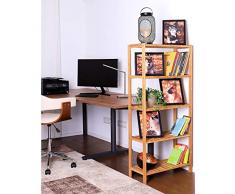 dibea RG00125 Schuhregal, Badregal, Standregal, Bambusregal, 5 Fächer, natur