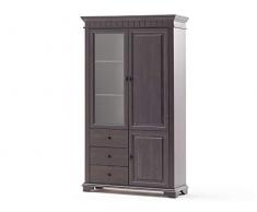 möbelando Kombi-Vitrine Standschrank Vitrinenschrank Standvitrine Schrank Lynea I Kolonial