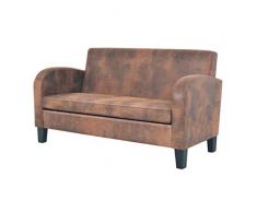 vidaXL Sofa 2-Sitzer Künstliches Veloursleder Couch Polstersofa Designersofa