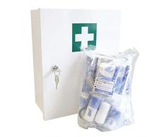 Top-Rot-Kreuz-Schrank, Metall-Verbandschrank, Sanitätswandschrank, Erste Hilfe Schrank für Wandmontage in weiß