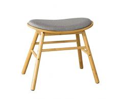SoBuy FST56-DG Schminkhocker Polsterhocker geschwungener Sitzhocker Badhocker Hocker für Sessel Beistellhocker Bambus BHT ca.: 53x50x39cm