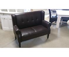 Lifestyle For Home Chesterfield Speisesofa Tischsofa Sofa Küchensofa 2-sitzer Dunkelbraun glänzend