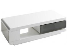 Robas Lund Couchtisch Weiß Hochglanz Wohnzimmertisch drehbar 360 Grad drehbar, BxHxT 120 x 36 x 60 cm