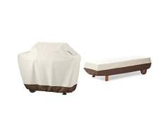 AmazonBasics Grillabdeckung, Gurte mit Click-Verschluss, Gr. M & Abdeckung für Chaiselongue