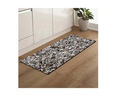 FBJN 3D Teppich Wohnzimmer Gleitschutz Boden Matte 3D Kopfsteinpflaster Serie Küchensofa Kleiderschrank Schuhregal Streifen Bodenmatte,1,60 * 180CM