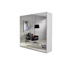 Rauch Schwebetürenschrank-Kleiderschrank mit Spiegelfront, Korpus Weiß Alpin, 2 türig, BxHxT 136x197x61 cm