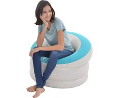 Pullach Hof Aufblasbarer Sessel ca. 85cm x 82cm x 60cm Aufblasmöbel Sommer Baden Schwimmen Schwimmbad inklusive Reperaturenset (Hellblau)