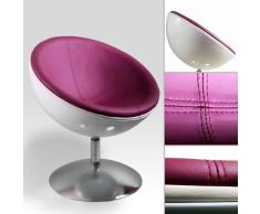 Retro Schalen Sessel 70er Design Stuhl Lounge möbel C13 Weiss-Pflaume