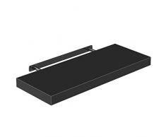 Casaria Wandregal Wandboard Schweberegal 70 cm Schwarz Bücherregal DVD CD Regal Board Holz Matt Lang Inkl. Halterung