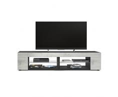 Vladon TV Board Lowboard Movie, Korpus in Schwarz matt/Fronten in Beton Oxid Optik