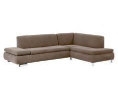 Max Winzer 28712632051753 Polsterecke Tournai 2.5-Sitzer mit Ecksofa rechts samtiges Flachgewebe, sahara