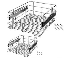 2x Deuba Teleskopschublade Küchenschublade 40cm Schrankbreite Korbauszug Schrankauszug Werkstattschublade