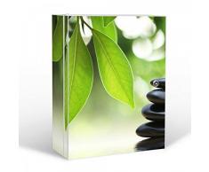 banjado XXL Medizinschrank abschliessbar | großer Arzneischrank 35x46x15cm | Medikamentenschrank aus Metall weiß | Motiv Steine&Relax mit 2 Schlüsseln | Gestaltung auf Front und Seiten