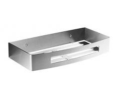 Ambrosya® | Exklusiver Duschkorb aus Edelstahl | Ablage Bad Badezimmer Badregal Duschablage Dusche Duschregal Eckablage Halter Halterung Korb Regal Wandablage (Edelstahl (Gebürstet), 1 Etage)