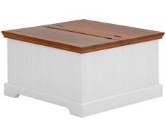 Loft24 A/S Truhen Couchtisch Truhe Holztruhe Tisch Kiste Aufbewahrungsbox Kaffeetisch Kiefer 80 x 80 cm (weiß/walnuss)