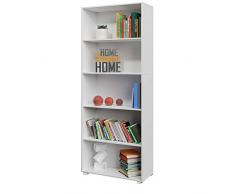 Deuba Bücherregal Standregal Vela 190 x 60 x 31 cm 5 Fächer Weiß Büroregal Ordner Bücher Regal Holz - weitere Auswahl