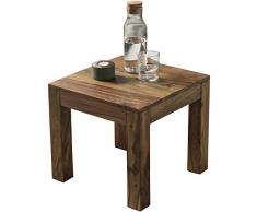 FineBuy Couchtisch Massiv-Holz Sheesham 45 cm breit Wohnzimmer-Tisch Design dunkel-braun Landhaus-Stil Beistelltisch Natur-Produkt Wohnzimmermöbel Unikat modern Massivholzmöbel Echtholz rechteckig