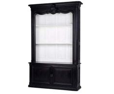 Casa Padrino Bücher Schrank Schwarz Massivholz Modell Bordeaux Wohnzimmer Schrank Barock Jugendstil Rokoko Ladeneinrichtung
