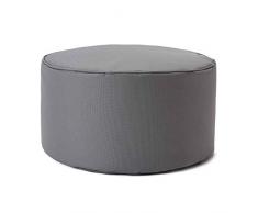 Lumaland Indoor Outdoor Sitzhocker 25 x 45 cm - Wasserabweisend - Pflegeleicht - Runder Sitzpouf, Sitzsack Hocker, Sitzkissen, Bean Bag Pouf - ideal für Kinder und Erwachsene - Grau
