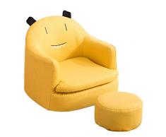 DULPLAY Weiches Leder Kinder Sofas, Kinder Couch armlehne Stuhl Stetigen Sicherheit Liege Kinder chaiselongue Für kindermöbel TV-Gelb 45x52cm(18x20inch)