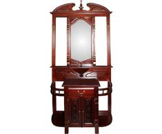 Casa Padrino Barock Garderoben Schrank Braun - Garderobe 98 x 34 x 220 cm - Art Deco