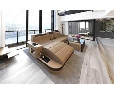 Sofa Dreams Designer Ledersofa Wave in der L Form als modernes Ecksofa