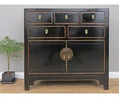 Yajutang Antike chinesische Kommode Sideboard Hochzeitsschrank schwarz …