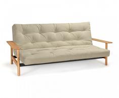 Futonsofa Balder - Schlafsofa 140 x 200 cm mit Futon & Lattenrost, Farbe und Futon wählbar, Futonfarbe:Natur, Futonauflage:Futon Nagaoka Latex